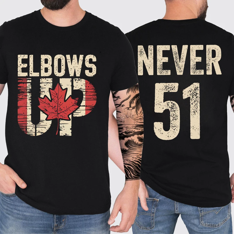 Summer Clothing Canada - Retro Elbows Up 캐나다 프린트 티셔츠