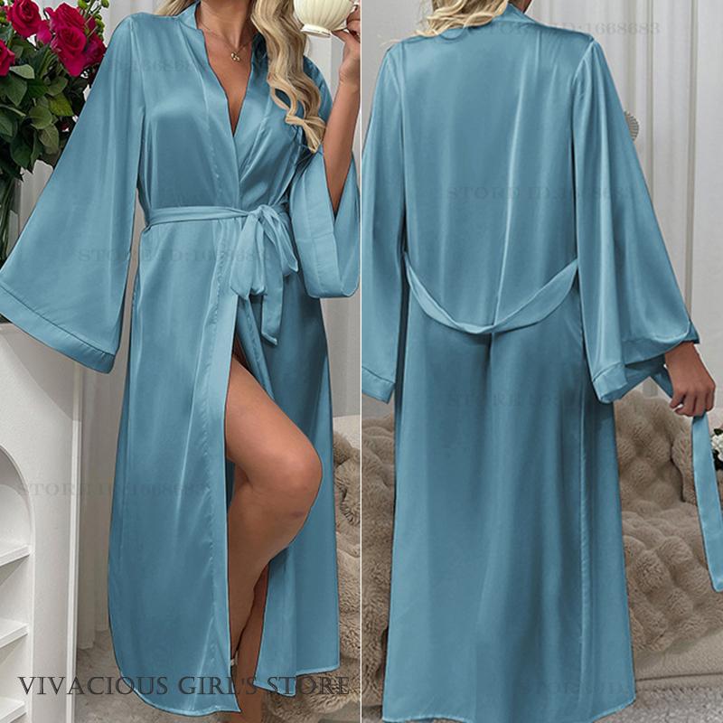 Summer House Clothing - 봄 가을 여성 롱 로브 기모노