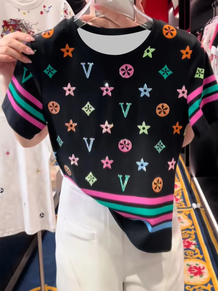 Summer Clothing For 60 Year Old Woman - 여성을위한 미국 복고풍 컬러 인쇄 줄무늬
