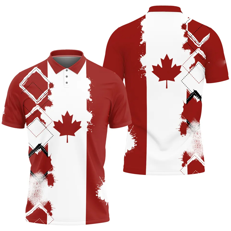 메이플 리프 플래그 폴로 셔츠 남성 의류 캐나다 플래그 - Summer Clothing Canada 리뷰 및 가격