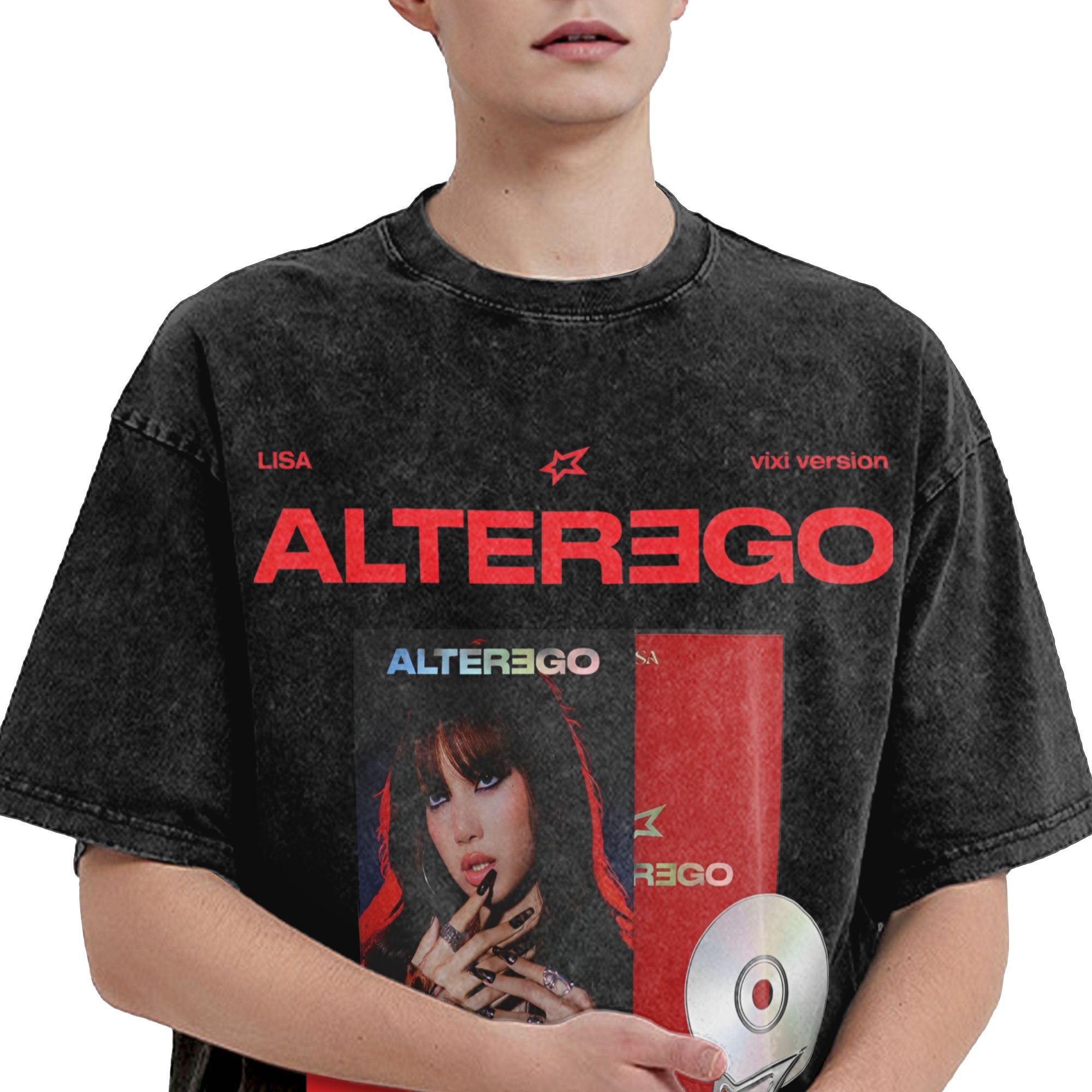 하라주쿠 LISA 앨범 ALTER EGO 그래픽 티셔츠 - Summer Clothing Ego 리뷰 및 가격