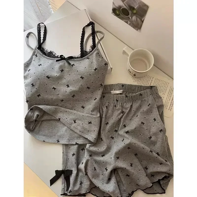 여성 여름 인기 상품 서스펜더 잠옷 홈웨어 세트, 도트 - Summer House Clothing 리뷰 및 가격