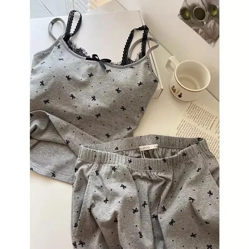 여성 여름 인기 상품 서스펜더 잠옷 홈웨어 세트, 도트 - Summer House Clothing 리뷰 및 가격
