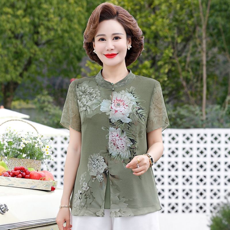 중년 여성을 위한 우아한 시폰 셔츠 세트, 여름 패셔너 - Summer Clothing For 60 Year Old Woman 리뷰 및 가격