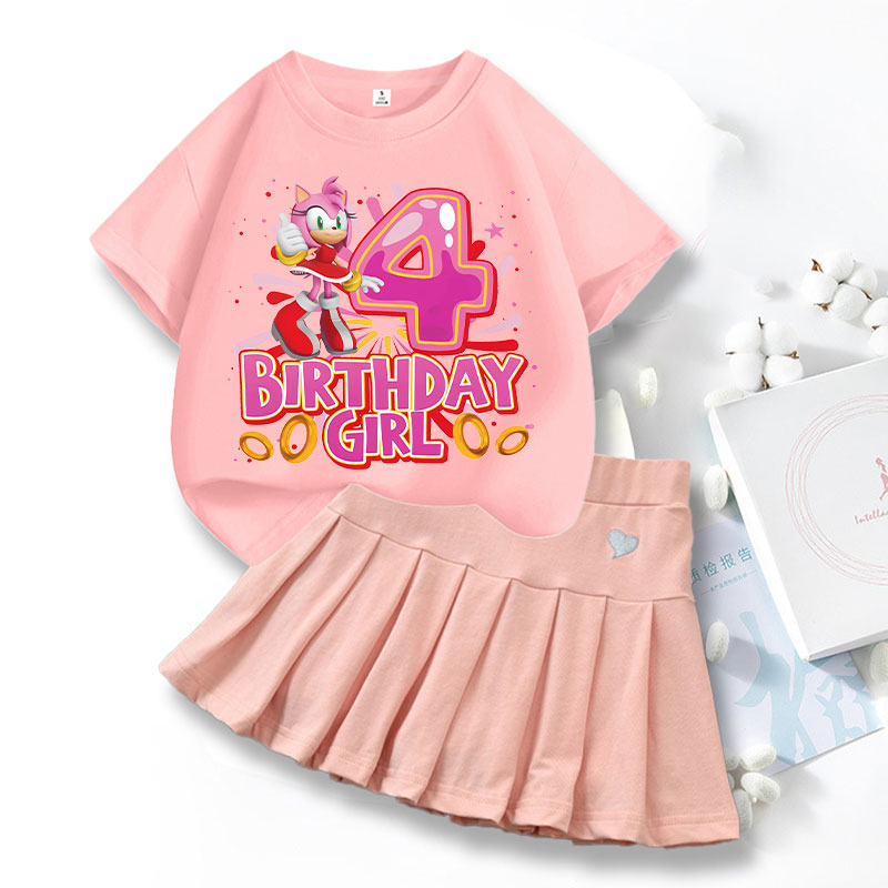 2피스 소닉스 러브 드레스 티셔츠 세트 (여아용) 만화 - Summer Loving Clothing 리뷰 및 가격