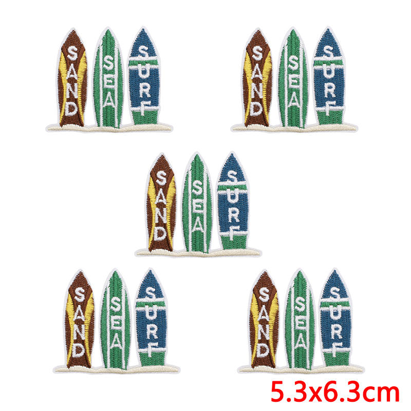 10PCS 여름 해변 웨이브 의류에 수 놓은 패치 만화 - Summer Clothing Pictures 리뷰 및 가격