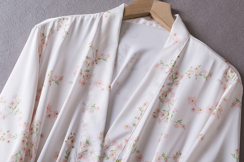 프린트 로브 세트 여성용 레이스 2PCS 목욕가운 나이 - Summer House Clothing 리뷰 및 가격