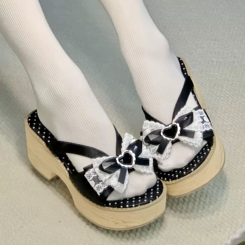 스윗 보우 우드 그레인 두꺼운 바닥 플랫폼 슬리퍼 여성 - Summer Clothing Offers 리뷰 및 가격