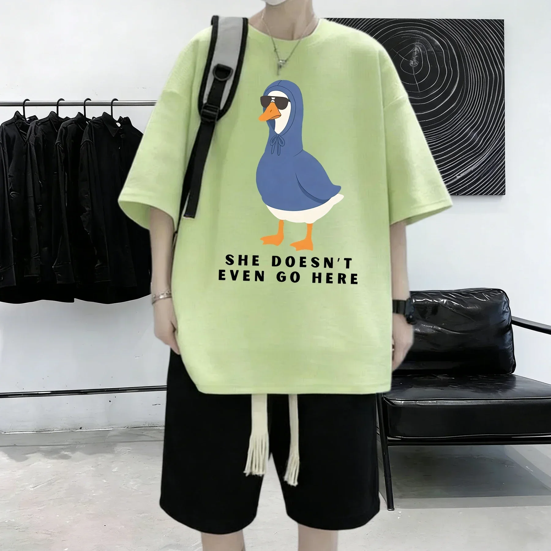 그녀는 여기에 와도 가지 않는다 프린트 21색 반팔 코 - Summer Clothing Not Shein 리뷰 및 가격