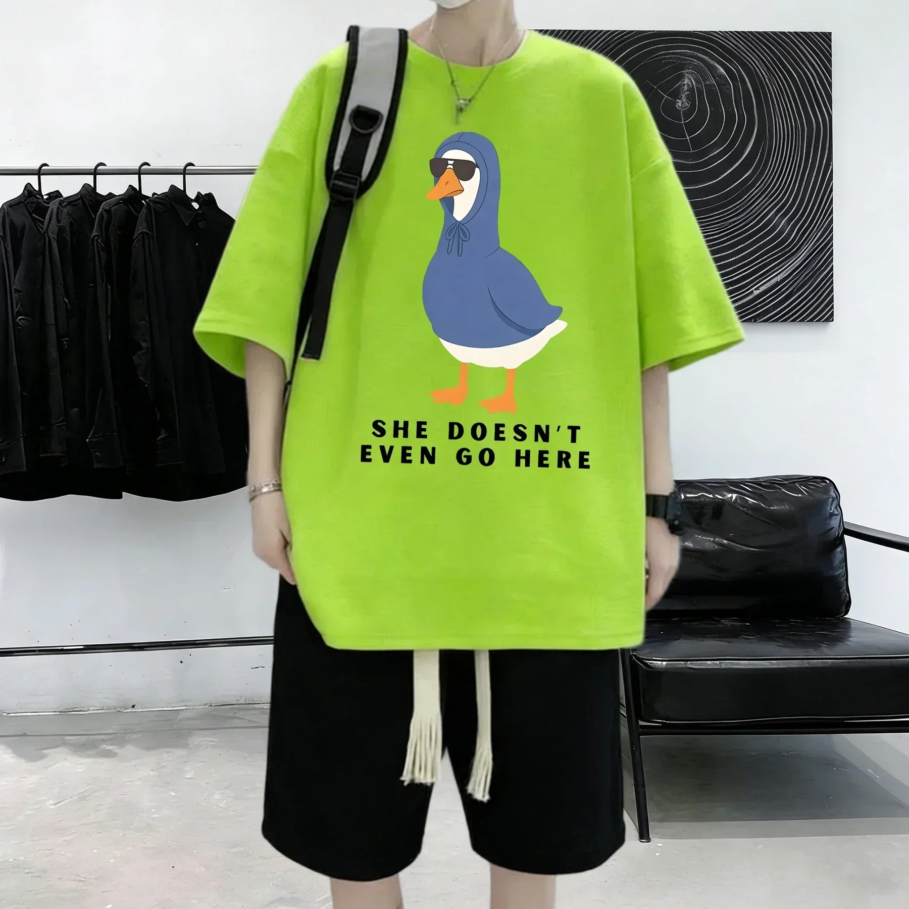그녀는 여기에 와도 가지 않는다 프린트 21색 반팔 코 - Summer Clothing Not Shein 리뷰 및 가격