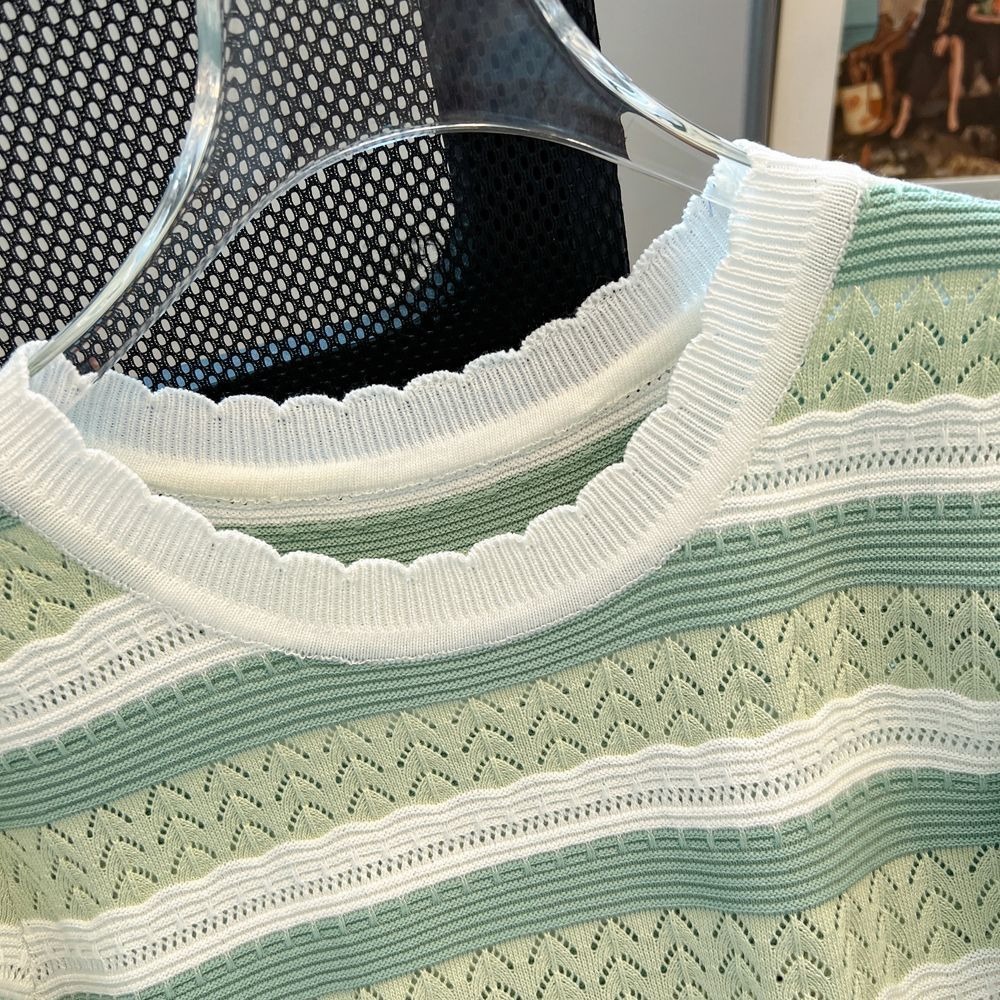 2025 여성 여름 스웨터 신상 컬러 블록 크루넥 니트 - Summer Clothing For 60 Year Old Woman 리뷰 및 가격