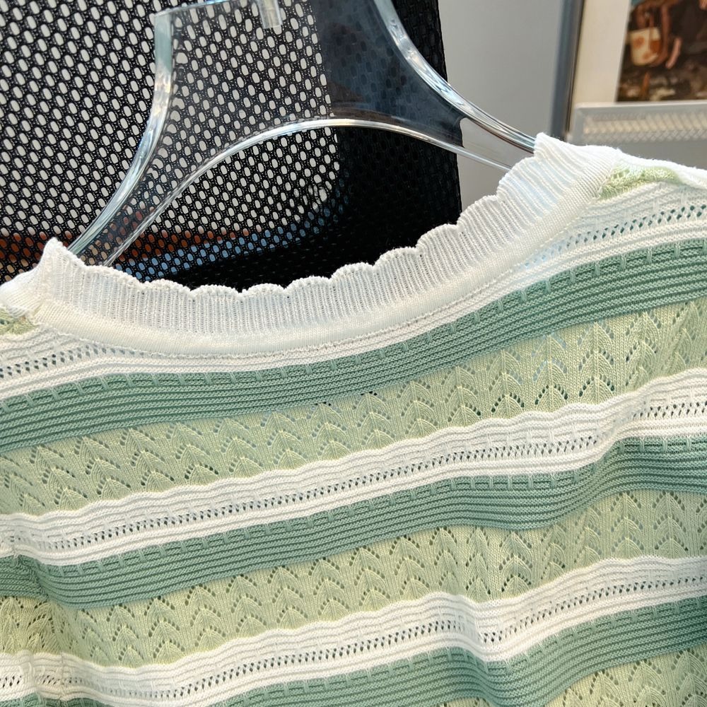 2025 여성 여름 스웨터 신상 컬러 블록 크루넥 니트 - Summer Clothing For 60 Year Old Woman 리뷰 및 가격