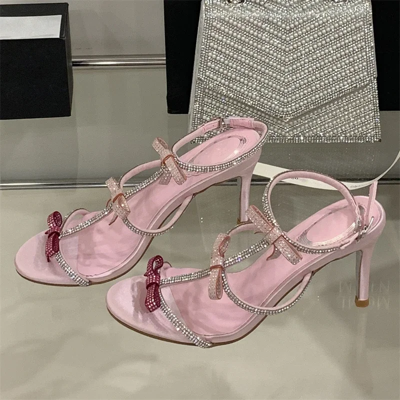 Aneikeh 여름 섹시한 나비 매듭 하이힐 검투사 샌 - Summer Clothing Offers 리뷰 및 가격