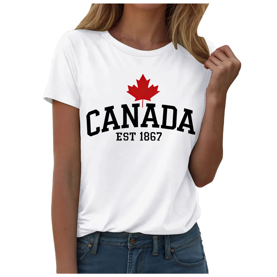 메이플 리프 플래그 티셔츠 여성 의류 캐나다 국기 그래 - Summer Clothing Canada 리뷰 및 가격
