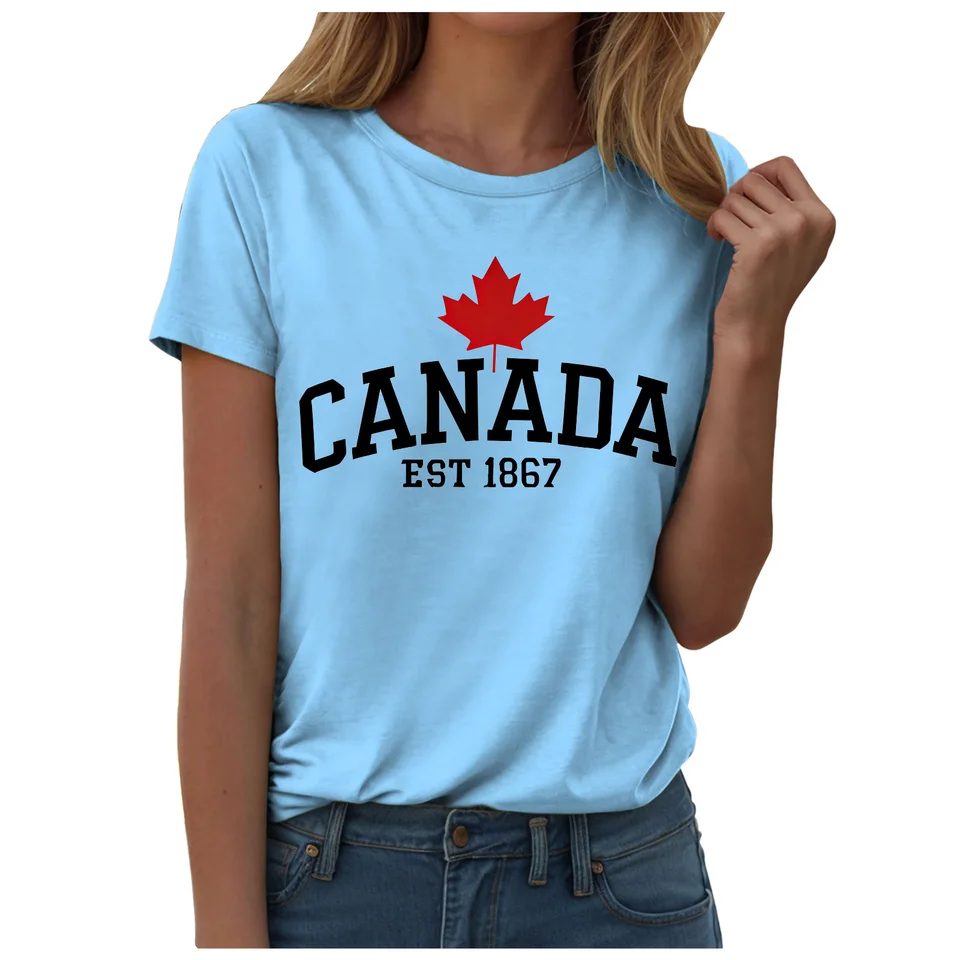 메이플 리프 플래그 티셔츠 여성 의류 캐나다 국기 그래 - Summer Clothing Canada 리뷰 및 가격