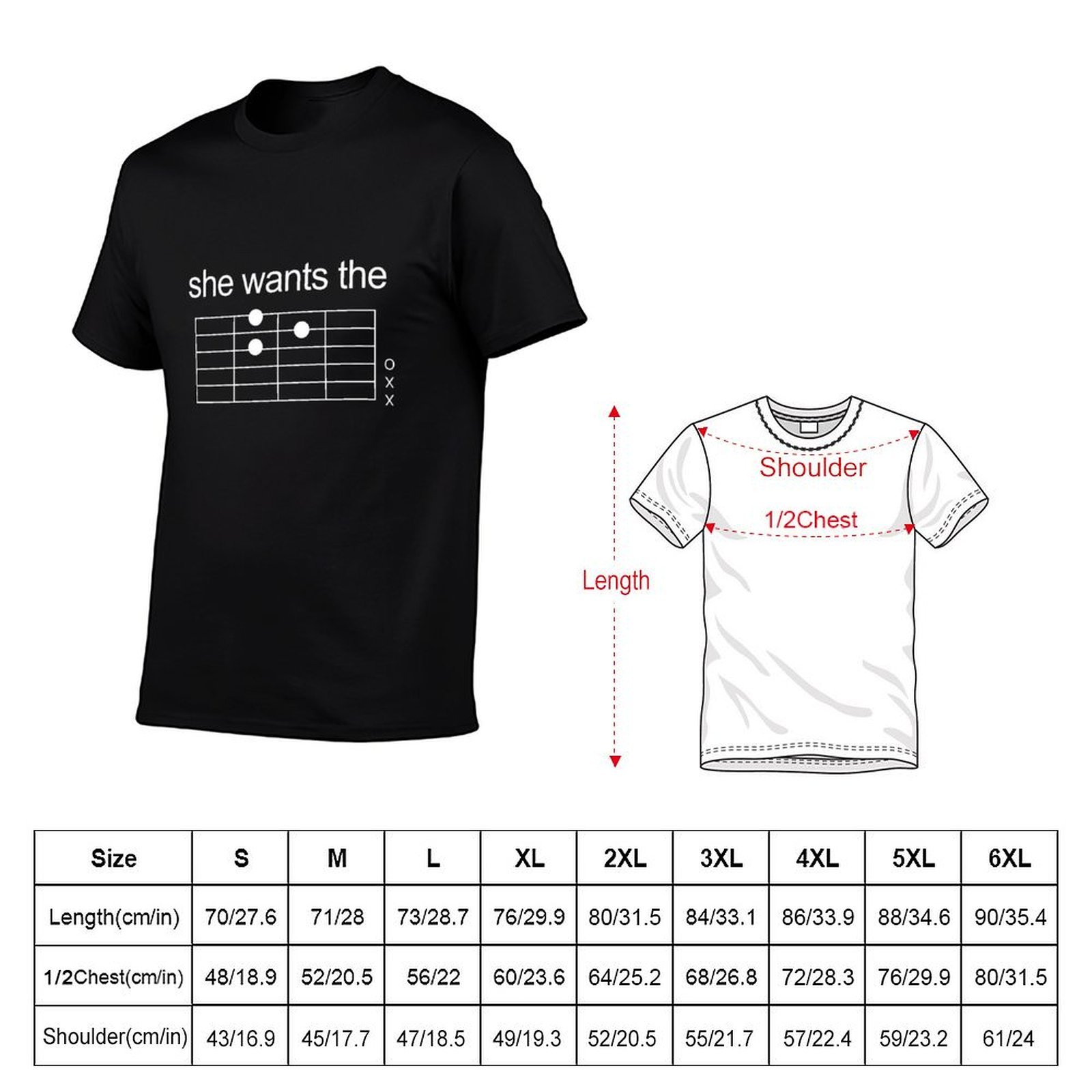그녀는 D 코드를 원해요 - 기타 코드 [화이트] 티셔 - Summer Clothing Not Shein 리뷰 및 가격